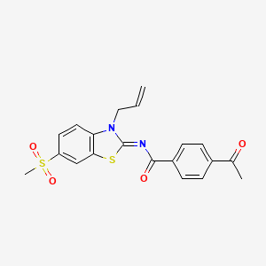 (Z)-4-acetyl-N-(3-allyl-6-(methylsulfonyl)benzo[d]thiazol-2(3H)-ylidene)benzamide