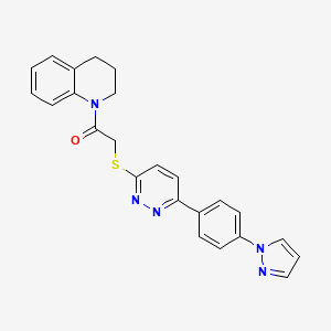 molecular formula C24H21N5OS B2988702 2-((6-(4-(1H-pyrazol-1-yl)phenyl)pyridazin-3-yl)thio)-1-(3,4-dihydroquinolin-1(2H)-yl)ethanone CAS No. 1019096-98-0