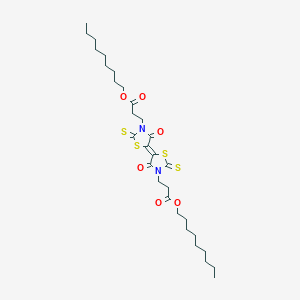 molecular formula C30H46N2O6S4 B2988707 NONYL 3-{5-[(5E)-3-[3-(NONYLOXY)-3-OXOPROPYL]-4-OXO-2-SULFANYLIDENE-1,3-THIAZOLIDIN-5-YLIDENE]-4-OXO-2-SULFANYLIDENE-1,3-THIAZOLIDIN-3-YL}PROPANOATE CAS No. 303027-42-1