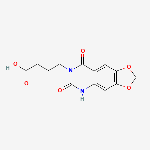 molecular formula C13H12N2O6 B2988719 4-(6,8-dioxo-5,8-dihydro[1,3]dioxolo[4,5-g]quinazolin-7(6H)-yl)butanoic acid CAS No. 892293-14-0