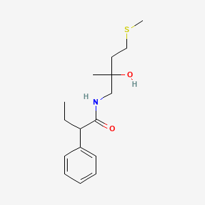 molecular formula C16H25NO2S B2988896 N-(2-hydroxy-2-methyl-4-(methylthio)butyl)-2-phenylbutanamide CAS No. 1396771-99-5