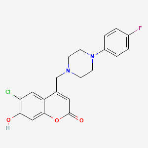 B2988912 6-Chloro-4-[[4-(4-fluorophenyl)piperazin-1-yl]methyl]-7-hydroxychromen-2-one CAS No. 877789-05-4