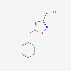 molecular formula C11H10ClNO B2989027 5-Benzyl-3-(chloromethyl)-1,2-oxazole CAS No. 1824437-07-1