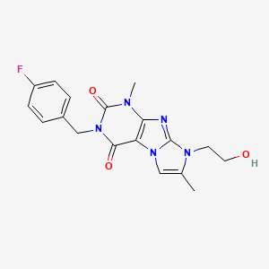 3-(4-fluorobenzyl)-8-(2-hydroxyethyl)-1,7-dimethyl-1H-imidazo[2,1-f]purine-2,4(3H,8H)-dione