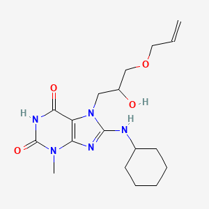 8-(Cyclohexylamino)-7-(2-hydroxy-3-prop-2-enoxypropyl)-3-methylpurine-2,6-dione