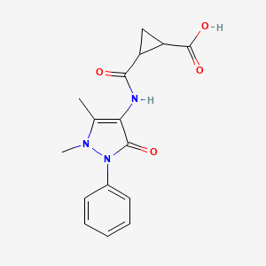 2-(N-(2,3-Dimethyl-5-oxo-1-phenyl-3-pyrazolin-4-YL)carbamoyl)cyclopropanecarboxylic acid