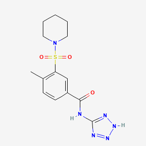 4-methyl-3-(piperidin-1-ylsulfonyl)-N-(1H-tetrazol-5-yl)benzamide