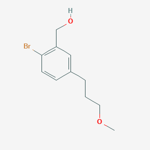 molecular formula C11H15BrO2 B2989127 [2-Bromo-5-(3-methoxypropyl)phenyl]methanol CAS No. 1247088-93-2