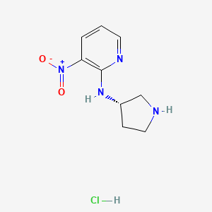 molecular formula C9H13ClN4O2 B2989130 (S)-3-Nitro-N-(pyrrolidin-3-yl)pyridin-2-amine hydrochloride CAS No. 1417789-13-9