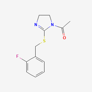1-[2-[(2-Fluorophenyl)methylsulfanyl]-4,5-dihydroimidazol-1-yl]ethanone