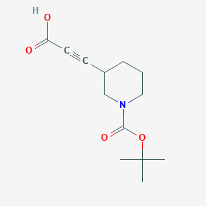 molecular formula C13H19NO4 B2989139 3-{1-[(Tert-butoxy)carbonyl]piperidin-3-yl}prop-2-ynoic acid CAS No. 1823259-06-8