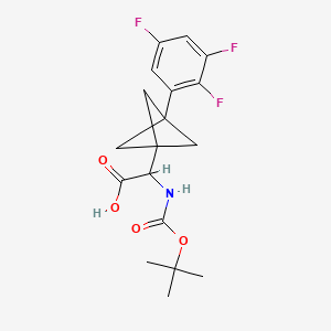 2-[(2-Methylpropan-2-yl)oxycarbonylamino]-2-[3-(2,3,5-trifluorophenyl)-1-bicyclo[1.1.1]pentanyl]acetic acid