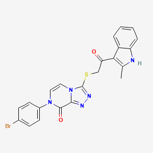 molecular formula C22H16BrN5O2S B2989143 7-(4-bromophenyl)-3-{[2-(2-methyl-1H-indol-3-yl)-2-oxoethyl]thio}[1,2,4]triazolo[4,3-a]pyrazin-8(7H)-one CAS No. 1217098-12-8