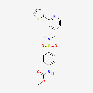 methyl (4-(N-((2-(thiophen-2-yl)pyridin-4-yl)methyl)sulfamoyl)phenyl)carbamate
