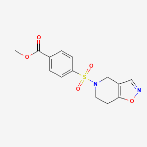 molecular formula C14H14N2O5S B2989184 methyl 4-((6,7-dihydroisoxazolo[4,5-c]pyridin-5(4H)-yl)sulfonyl)benzoate CAS No. 2034443-20-2