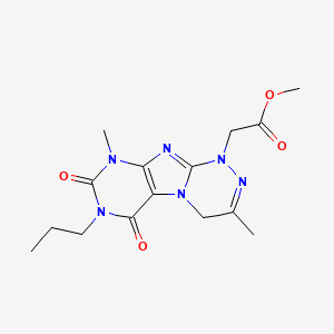 molecular formula C15H20N6O4 B2989192 methyl 2-(3,9-dimethyl-6,8-dioxo-7-propyl-4H-purino[8,7-c][1,2,4]triazin-1-yl)acetate CAS No. 923233-80-1