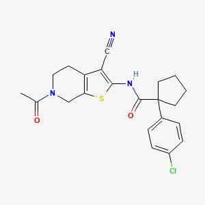 N-(6-acetyl-3-cyano-4,5,6,7-tetrahydrothieno[2,3-c]pyridin-2-yl)-1-(4-chlorophenyl)cyclopentanecarboxamide