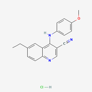 6-Ethyl-4-((4-methoxyphenyl)amino)quinoline-3-carbonitrile hydrochloride