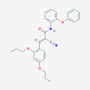 (E)-2-cyano-3-(2,4-dipropoxyphenyl)-N-(2-phenoxyphenyl)prop-2-enamide