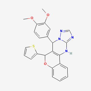 7-(3,4-dimethoxyphenyl)-6-(thiophen-2-yl)-7,12-dihydro-6H-chromeno[4,3-d][1,2,4]triazolo[1,5-a]pyrimidine