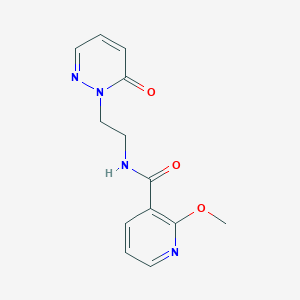 molecular formula C13H14N4O3 B2989334 2-methoxy-N-(2-(6-oxopyridazin-1(6H)-yl)ethyl)nicotinamide CAS No. 1209249-77-3