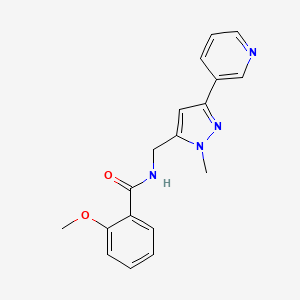 2-methoxy-N-((1-methyl-3-(pyridin-3-yl)-1H-pyrazol-5-yl)methyl)benzamide