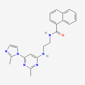 N-(2-((2-methyl-6-(2-methyl-1H-imidazol-1-yl)pyrimidin-4-yl)amino)ethyl)-1-naphthamide