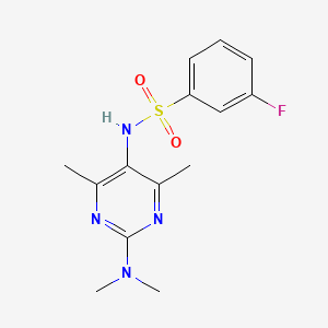 N-(2-(dimethylamino)-4,6-dimethylpyrimidin-5-yl)-3-fluorobenzenesulfonamide