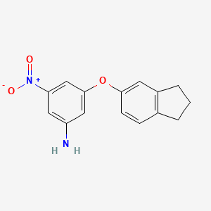 molecular formula C15H14N2O3 B2989347 3-(2,3-dihydro-1H-inden-5-yloxy)-5-nitroaniline CAS No. 310451-89-9