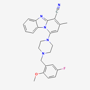 molecular formula C25H24FN5O B2989398 1-[4-(5-Fluoro-2-methoxybenzyl)piperazin-1-yl]-3-methylpyrido[1,2-a]benzimidazole-4-carbonitrile CAS No. 442572-33-0