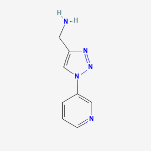 molecular formula C8H9N5 B2989431 (1-Pyridin-3-yltriazol-4-yl)methanamine CAS No. 933744-09-3