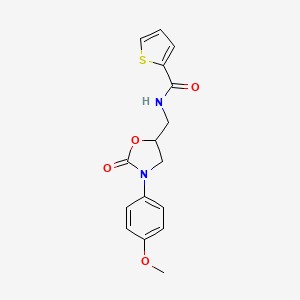 molecular formula C16H16N2O4S B2989439 N-((3-(4-methoxyphenyl)-2-oxooxazolidin-5-yl)methyl)thiophene-2-carboxamide CAS No. 954648-38-5