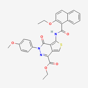 molecular formula C29H25N3O6S B2989475 ethyl 5-(2-ethoxynaphthalene-1-amido)-3-(4-methoxyphenyl)-4-oxo-3H,4H-thieno[3,4-d]pyridazine-1-carboxylate CAS No. 851952-23-3
