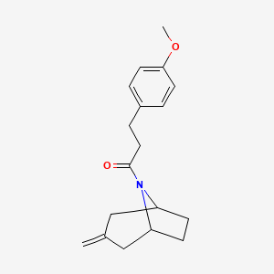 3-(4-methoxyphenyl)-1-((1R,5S)-3-methylene-8-azabicyclo[3.2.1]octan-8-yl)propan-1-one
