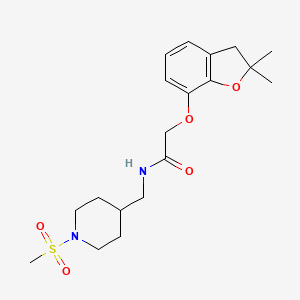 2-((2,2-dimethyl-2,3-dihydrobenzofuran-7-yl)oxy)-N-((1-(methylsulfonyl)piperidin-4-yl)methyl)acetamide