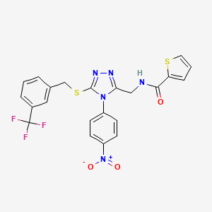 N-((4-(4-nitrophenyl)-5-((3-(trifluoromethyl)benzyl)thio)-4H-1,2,4-triazol-3-yl)methyl)thiophene-2-carboxamide