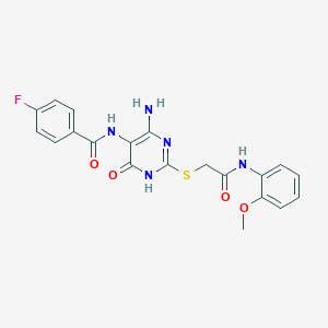 N-(4-amino-2-((2-((2-methoxyphenyl)amino)-2-oxoethyl)thio)-6-oxo-1,6-dihydropyrimidin-5-yl)-4-fluorobenzamide