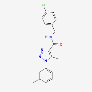 molecular formula C18H17ClN4O B2989537 N-(4-chlorobenzyl)-5-methyl-1-(3-methylphenyl)-1H-1,2,3-triazole-4-carboxamide CAS No. 950240-43-4