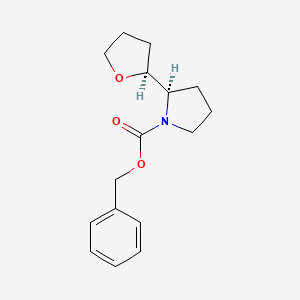 molecular formula C16H21NO3 B2989542 benzyl(2RS)-2-[(2RS)-oxolan-2-yl]pyrrolidine-1-carboxylate CAS No. 2490314-18-4