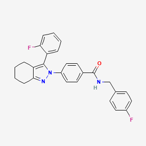 N-[(4-fluorophenyl)methyl]-4-[3-(2-fluorophenyl)-4,5,6,7-tetrahydroindazol-2-yl]benzamide