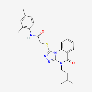 N-(2,4-dimethylphenyl)-2-((4-isopentyl-5-oxo-4,5-dihydro-[1,2,4]triazolo[4,3-a]quinazolin-1-yl)thio)acetamide