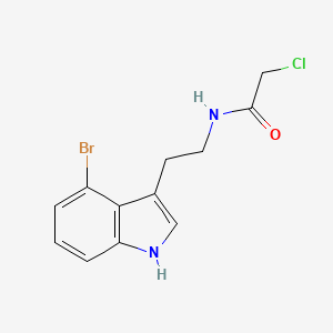 molecular formula C12H12BrClN2O B2989555 N-[2-(4-Bromo-1H-indol-3-yl)ethyl]-2-chloroacetamide CAS No. 2411244-21-6