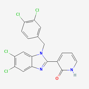 3-[5,6-dichloro-1-(3,4-dichlorobenzyl)-1H-1,3-benzimidazol-2-yl]-2(1H)-pyridinone