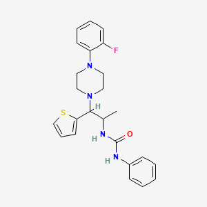 1-(1-(4-(2-Fluorophenyl)piperazin-1-yl)-1-(thiophen-2-yl)propan-2-yl)-3-phenylurea