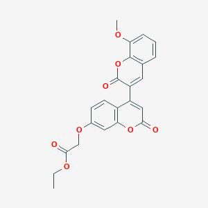 molecular formula C23H18O8 B2989575 Ethyl 2-[4-(8-methoxy-2-oxochromen-3-yl)-2-oxochromen-7-yl]oxyacetate CAS No. 859861-12-4