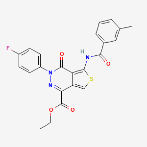 molecular formula C23H18FN3O4S B2989576 Ethyl 3-(4-fluorophenyl)-5-(3-methylbenzamido)-4-oxo-3,4-dihydrothieno[3,4-d]pyridazine-1-carboxylate CAS No. 851949-08-1