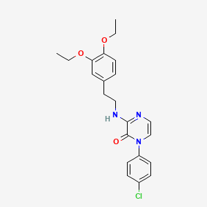 molecular formula C22H24ClN3O3 B2989578 1-(4-chlorophenyl)-3-((3,4-diethoxyphenethyl)amino)pyrazin-2(1H)-one CAS No. 899971-30-3