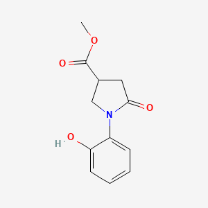 molecular formula C12H13NO4 B2989596 Methyl 1-(2-hydroxyphenyl)-5-oxopyrrolidine-3-carboxylate CAS No. 1820747-17-8