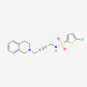 molecular formula C17H17ClN2O2S2 B2989613 5-chloro-N-(4-(3,4-dihydroisoquinolin-2(1H)-yl)but-2-yn-1-yl)thiophene-2-sulfonamide CAS No. 1396759-54-8