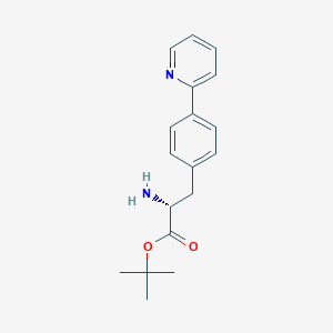 molecular formula C18H22N2O2 B2989745 Tert-butyl (2R)-2-amino-3-(4-pyridin-2-ylphenyl)propanoate CAS No. 2343964-04-3